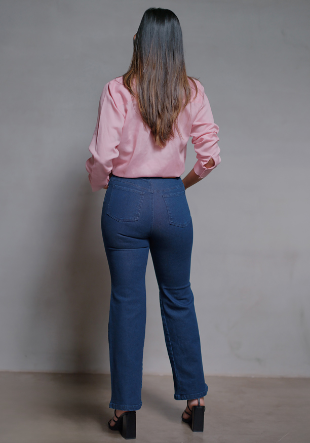 WIDE LEG ACID WASH DENIM PANT